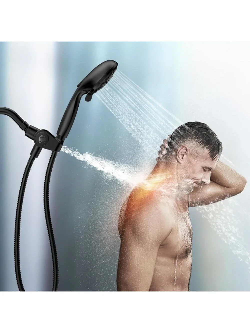 Filtered Handheld Shower Head Combo - Matte Black, 10 Modes, High Pressure Spa